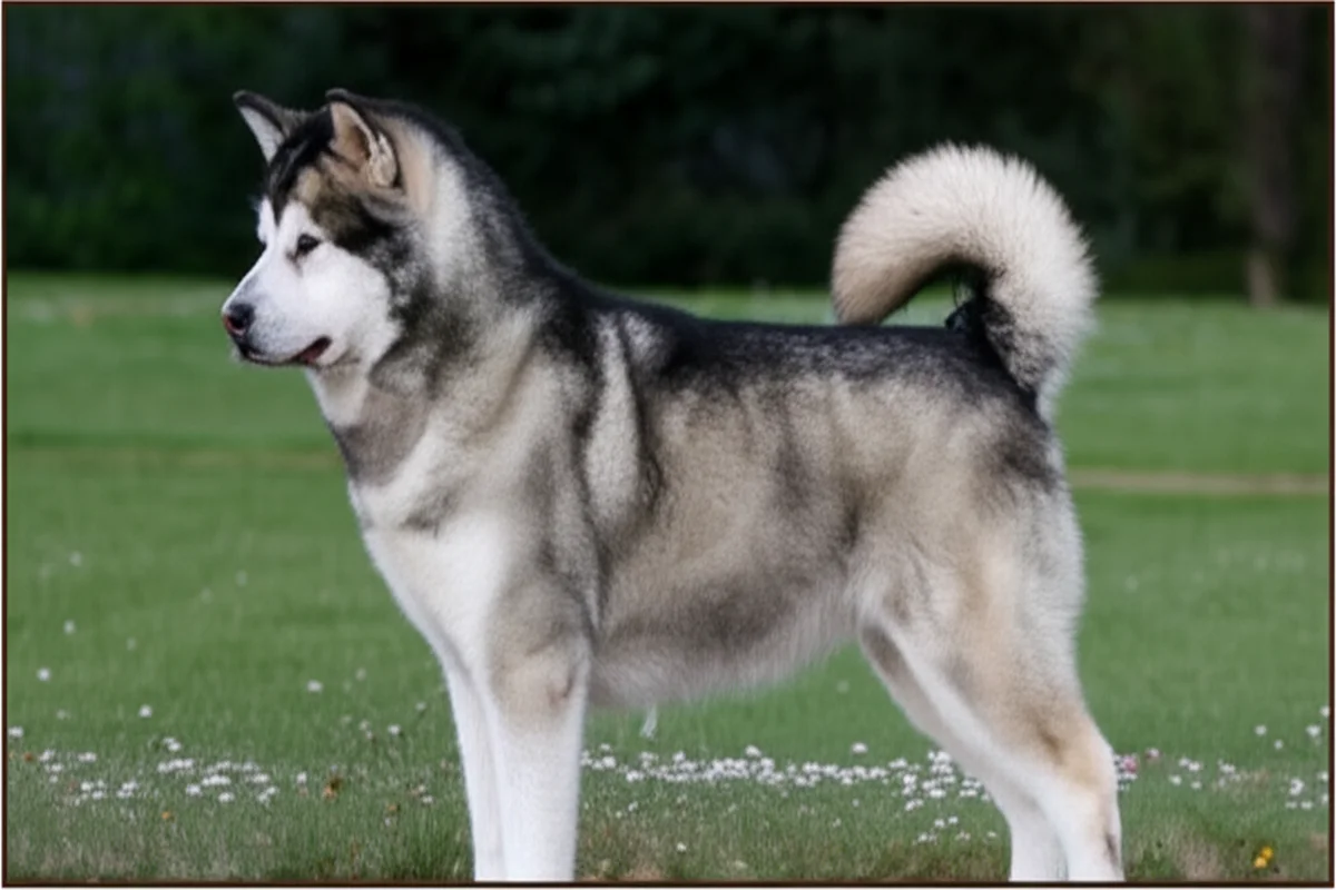 alaskan malamute z dzieckiem w domu