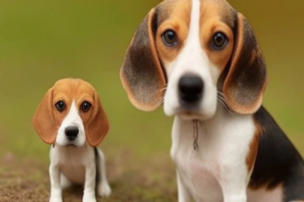 beagle harrier w trakcie szkolenia z posłuszeństwa